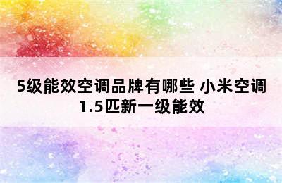 5级能效空调品牌有哪些 小米空调1.5匹新一级能效